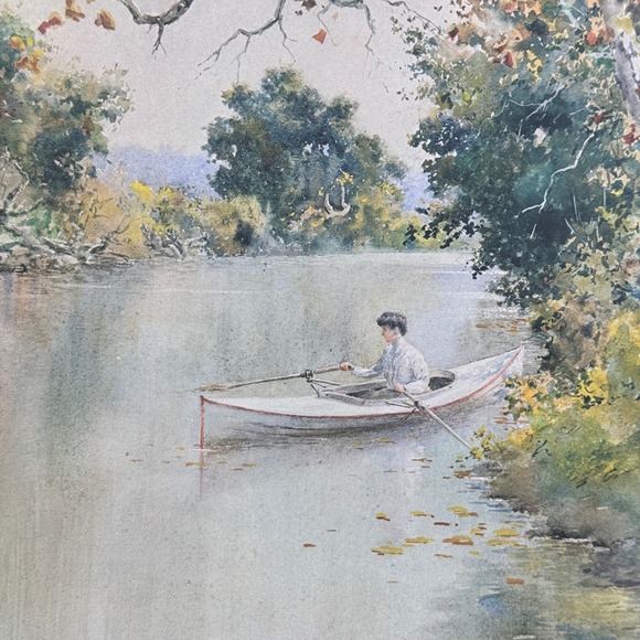 Paul Sawyier Mayme on the Elkhorn Framed Collector Print Kentucky River Scene - Picture 5 of 12